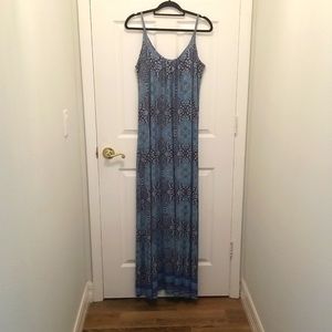 Cynthia Rowley Turquoise & Blue Boho Strappy Maxi Dress Size Large